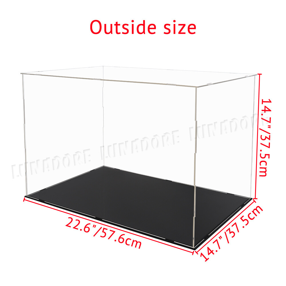 US Acrylic Plastic Display Case 22" Big Perspex Box 56cm Dustproof Collections