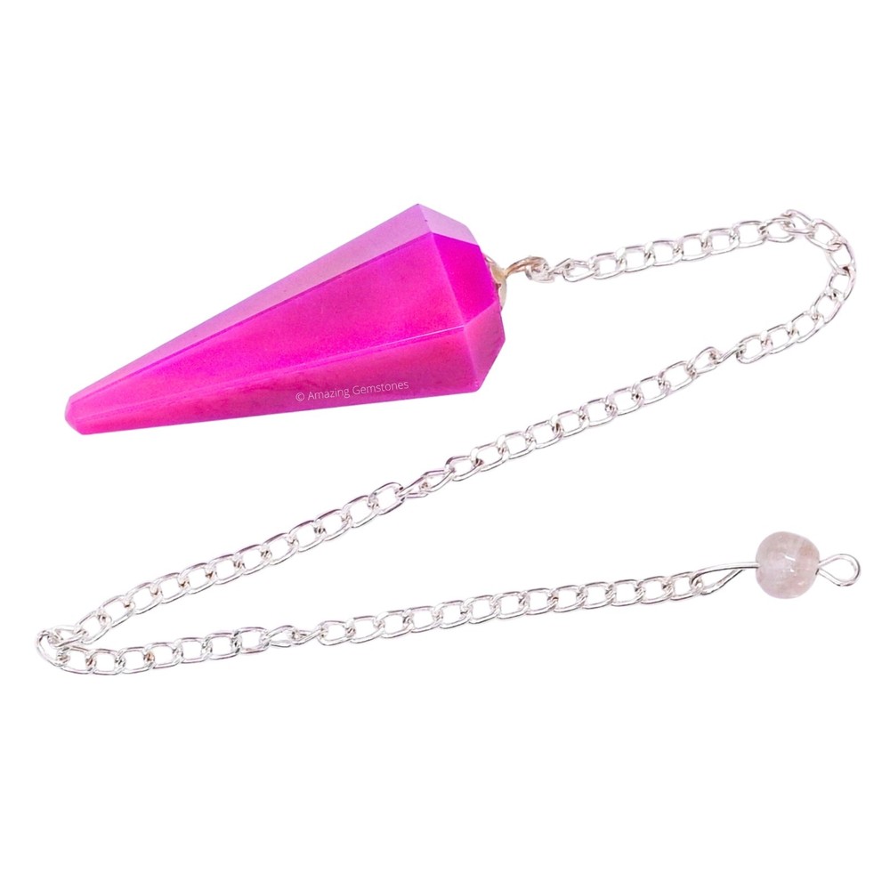 Pink Onyx Dowsing Crystal Pendulum
