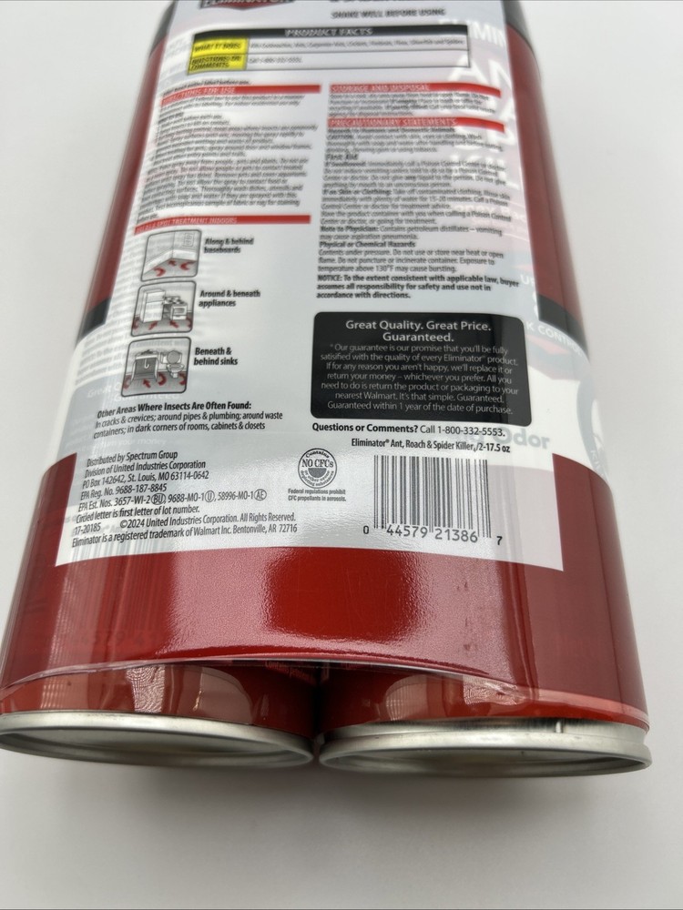 Eliminator Ant Roach and Spider Killer “2 17.5 oz. Cans”