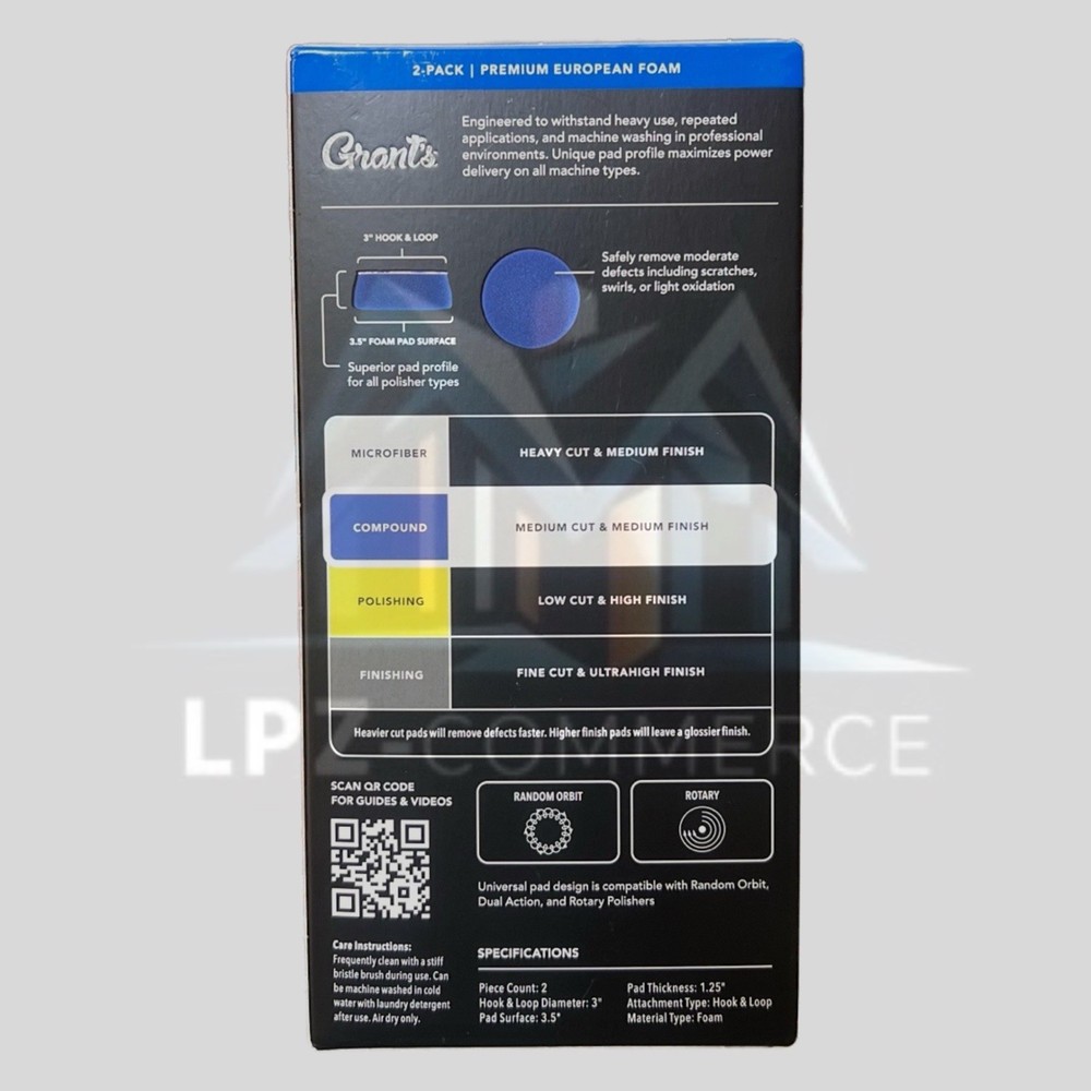 GRANT'S 3 in. Universal Compounding Foam Pad, 2-Pack