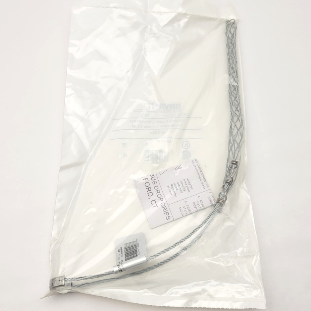 Bryant BDS73U Bus Drop Support Grip Galvanized Split Mesh Single Eye 7", 0.7"Dia