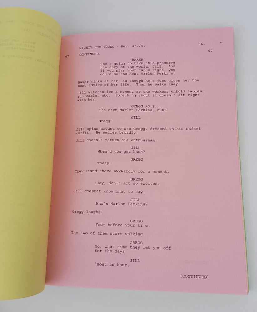 Mighty Joe Young Original Script with multiple revision page colors