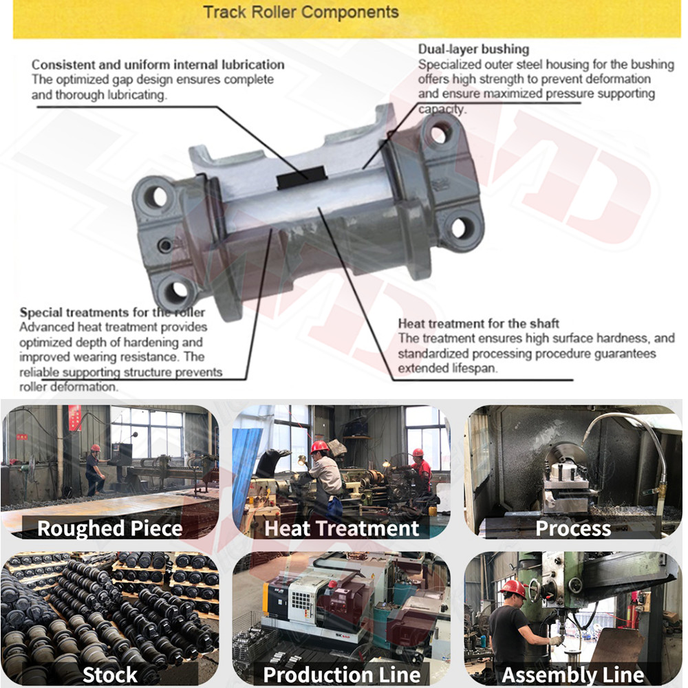 Track Roller Bottom Roller For Kubota KX040-4 Undercarriage Black
