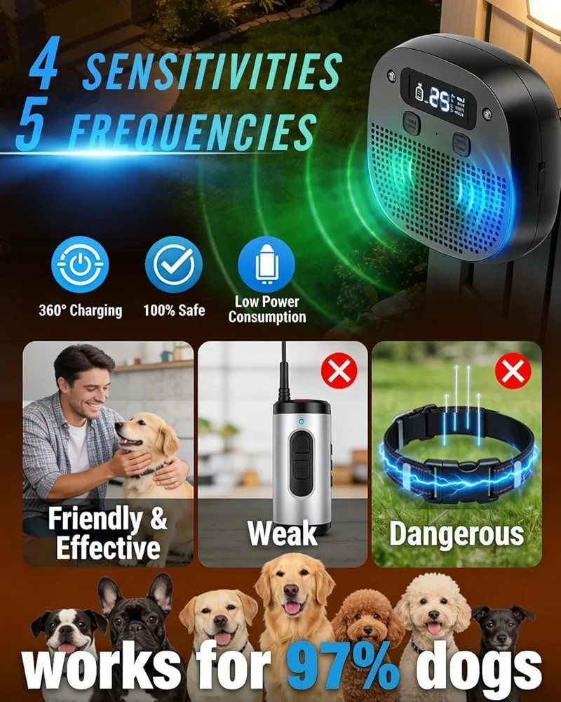 Dog Barking Control Devices, Anti Barking Device for Dogs with Remote Control