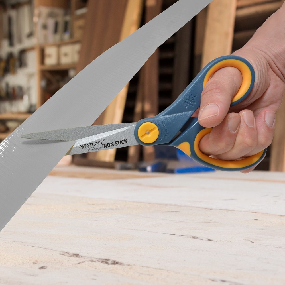 8" Adjustable Glide Titanium Bonded Non Stick Scissors High School 2-Pack