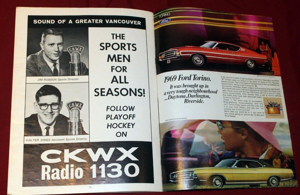 Rare 1969 WHL Playoff Lester Patrick Cup Finals Signed Program Punch Imlach!