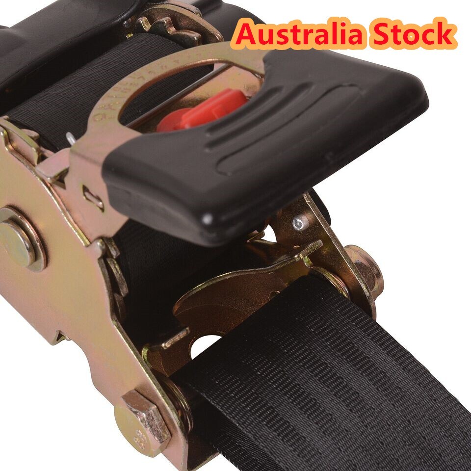 1PCS Quick Release Automatic Retractable Ratchet Tie Down Strap With S hooks