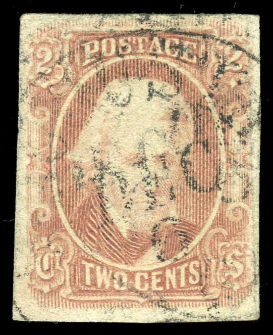 Confederate States #8  2¢ Jackson, VF Used, CDS, small thin spot