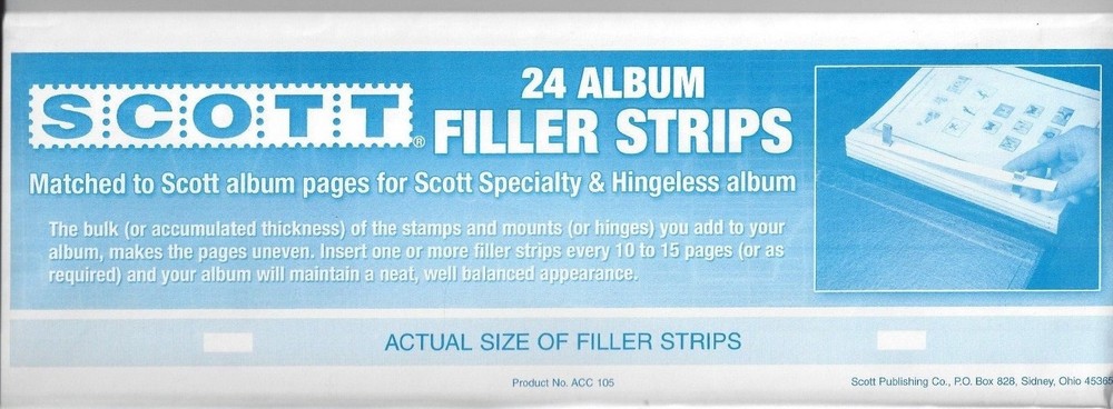 Pkg. 24 Scott ACC105 Filler Strips for 2 Square Post Albums