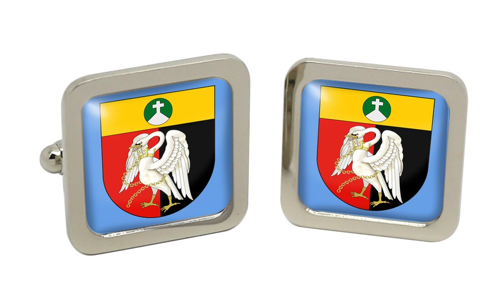 Buckinghamshire (England) Square Cufflink in Chrome Box