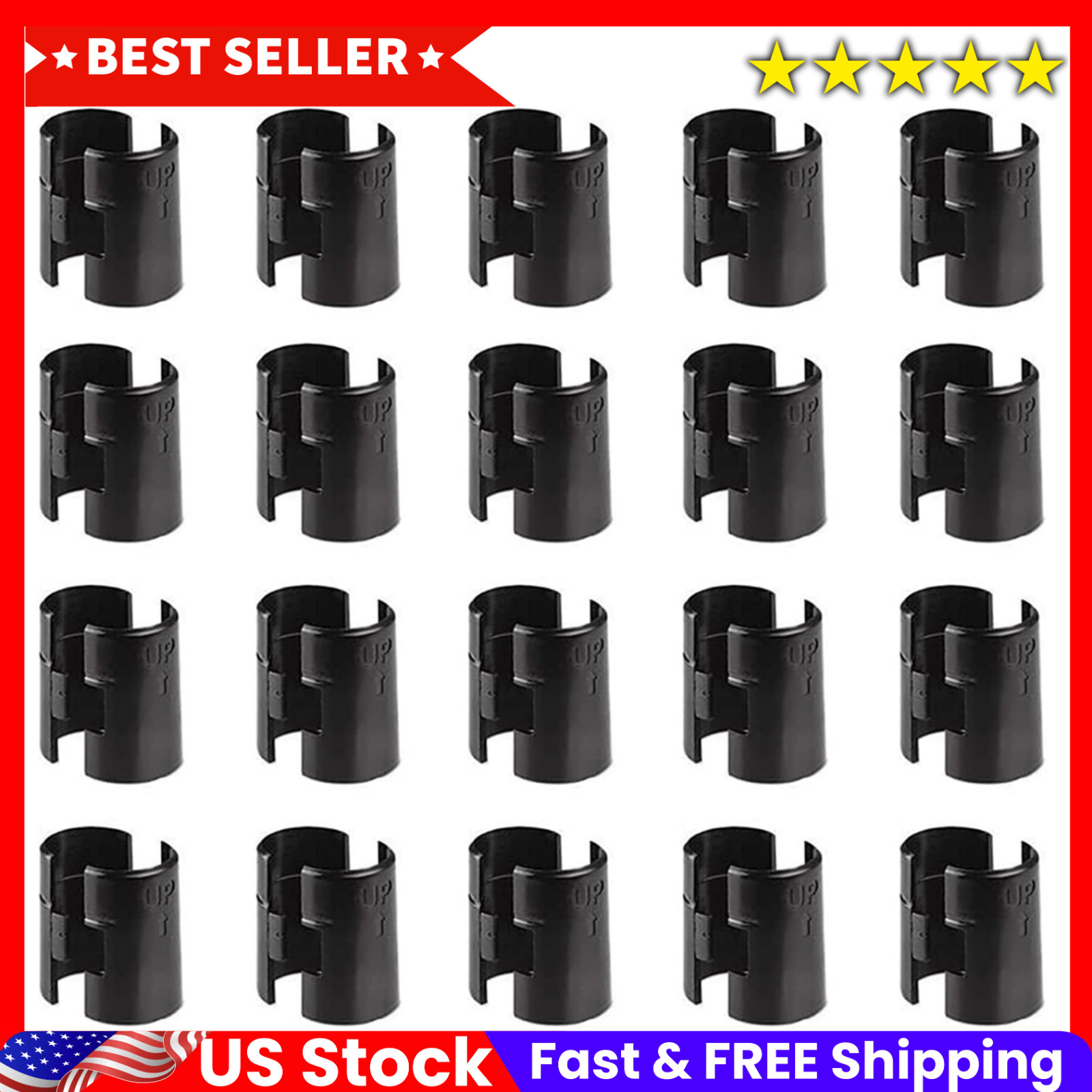 Wire Shelf Clips,40-Packs Shelving Lock Clips for 1" Post Free Shipping **NEW**