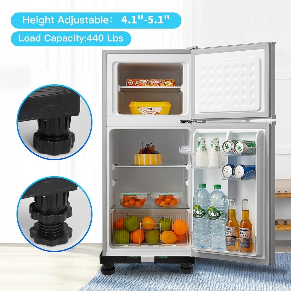 Mini Fridge Stand Universal Raised Base Adjustable Refrigerator Stands with 4...