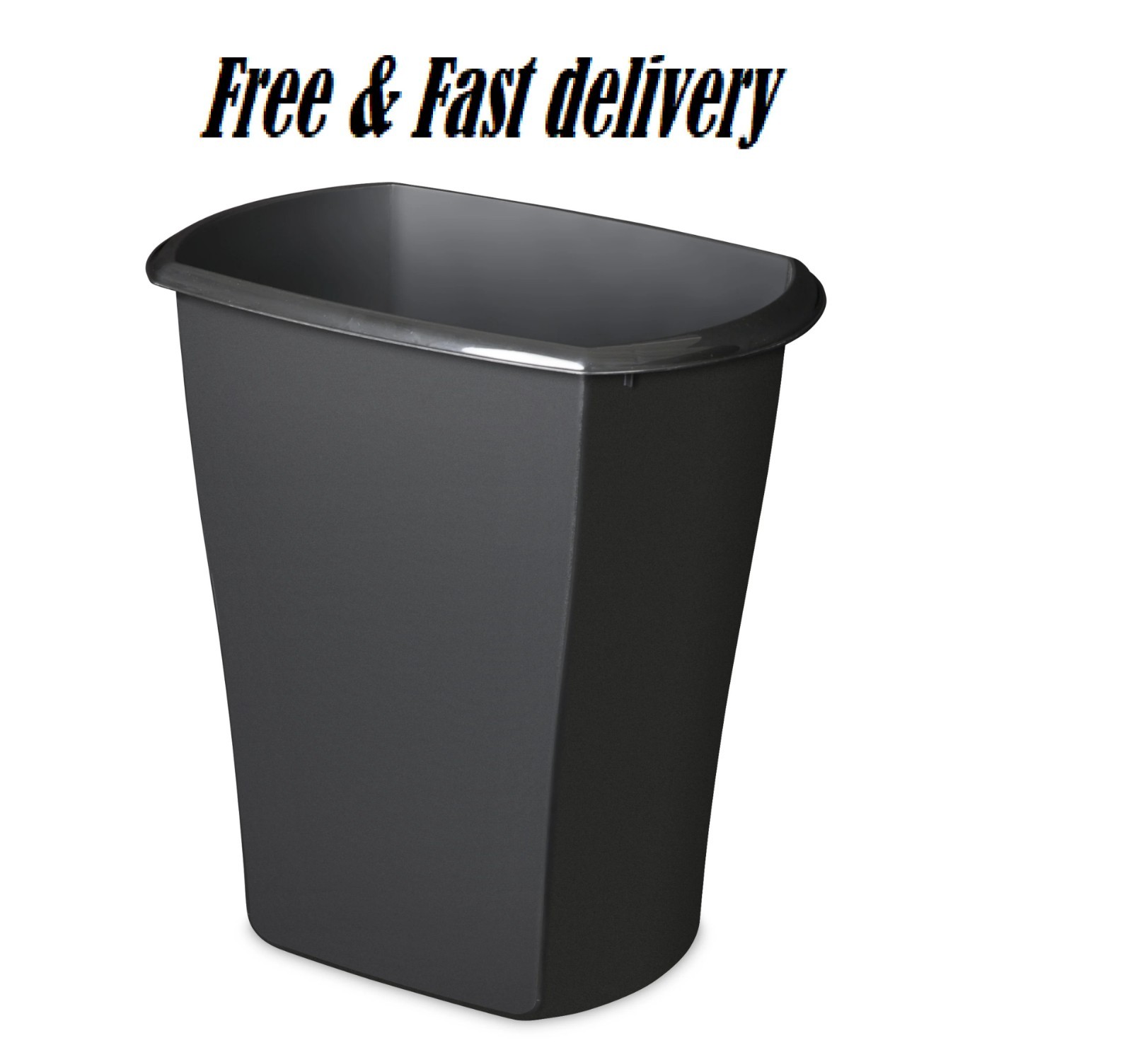 Sterilite  10 Gallon Rectangular Trash Can, Kitchen, Black Trash Can
