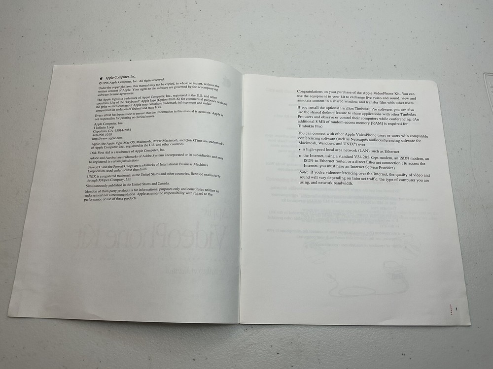 Apple Videophone Kit Installation Manual 030-9132-A