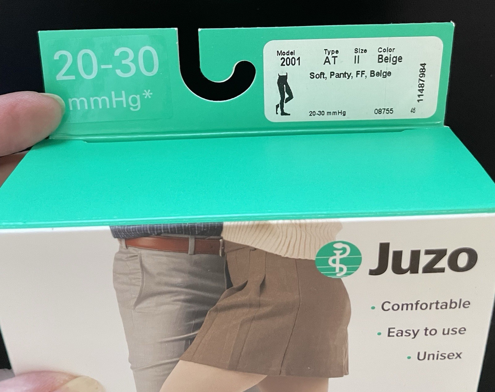 Juzo Soft Medical Compression Pantyhose Closed Toe 20-30 Size II Beige