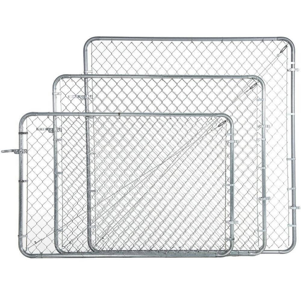 6ft X 4ft Adjustable Single Walk-Through Chain Link Fence Gate Galvanized Metal