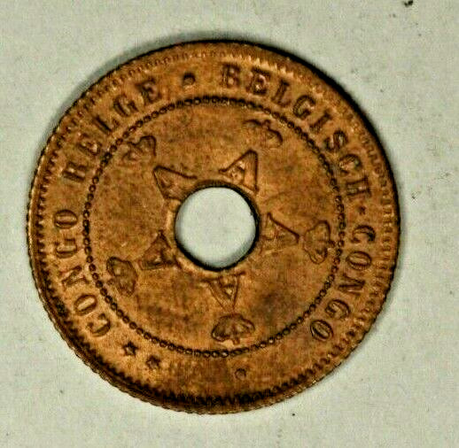 Belgian Congo Centime 1919 Reddish UNC A1907