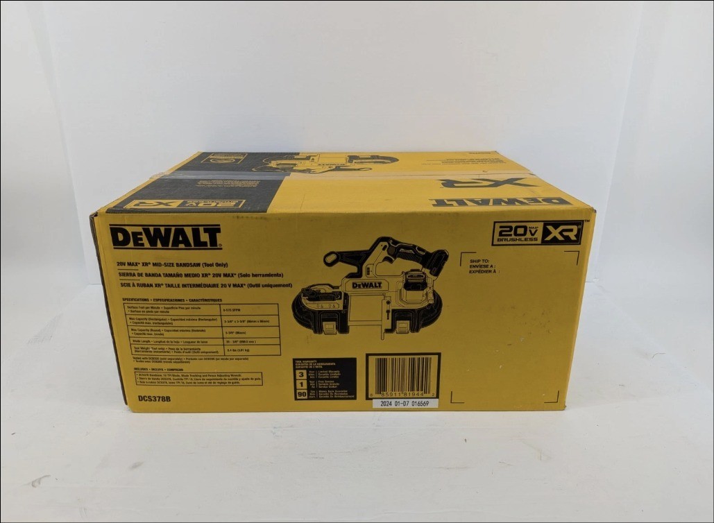 Dewalt DCS378B 20V MAX XR Cordless 3-3/8" Cut Capacity Bandsaw (Tool Only)