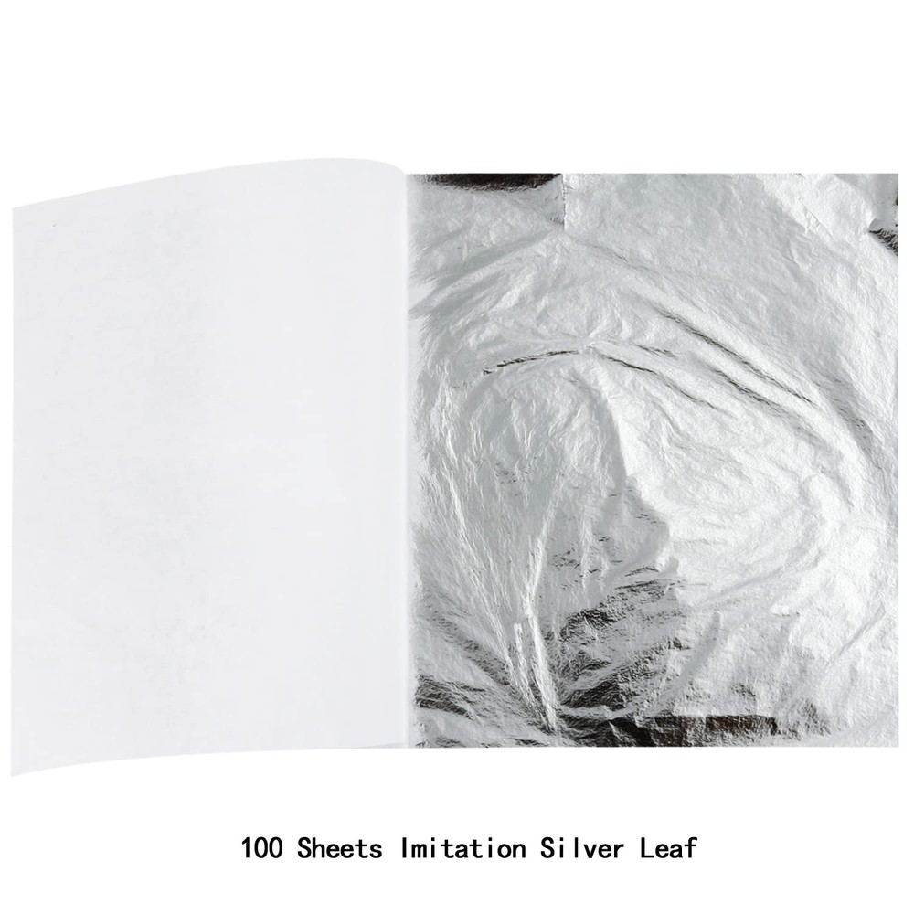 Imitation Leaf for Gilding Crafting, Silver Sheets silver