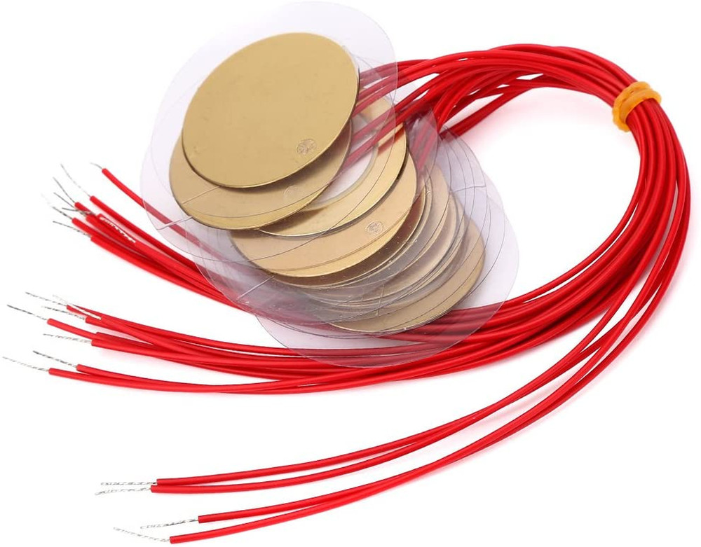 20PCS 35mm Prewired Piezo Elements Buzzer Sounder Sensor Trigger Drum Disc NEW