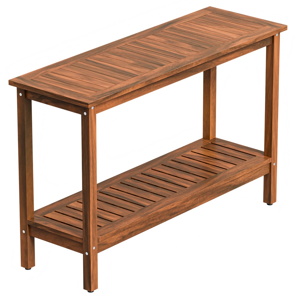 48" Console Table with Storage Behind Couch Sofa Table w/ Shelves For Garden