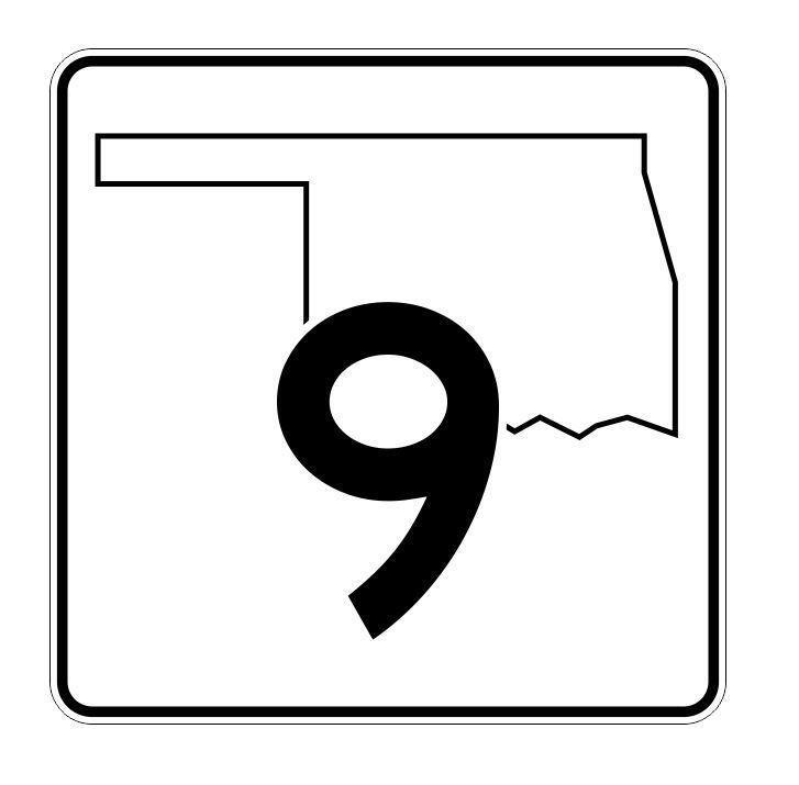 Oklahoma State Highway 9 Sticker Decal