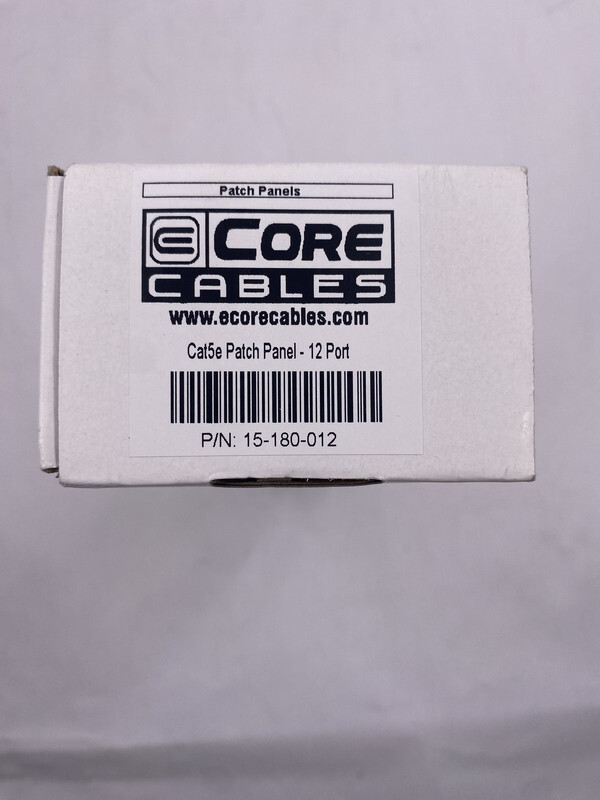 ECORE CABLES 15-180-012 12 PORT CAT5E PATCH PANEL