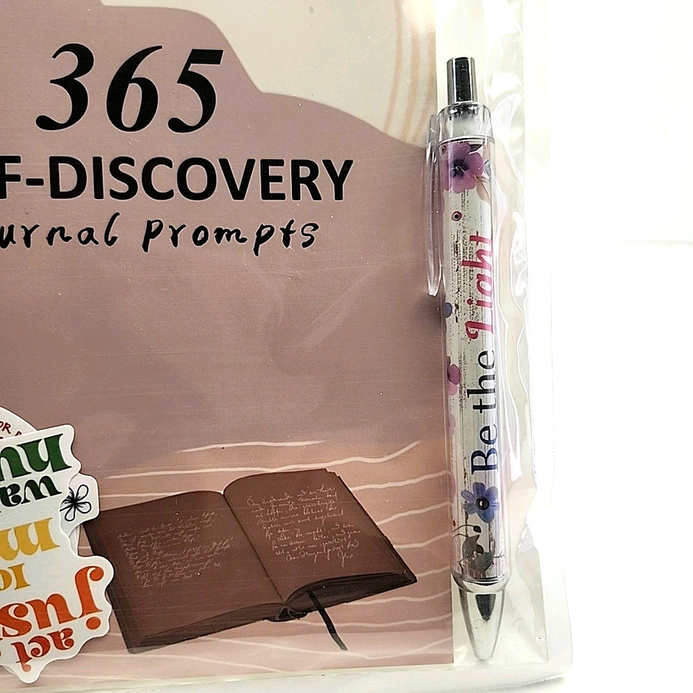 Self Discovery Kit Basic Journaling Stickers Pen Gift Set Blue Ribbon A17-2334