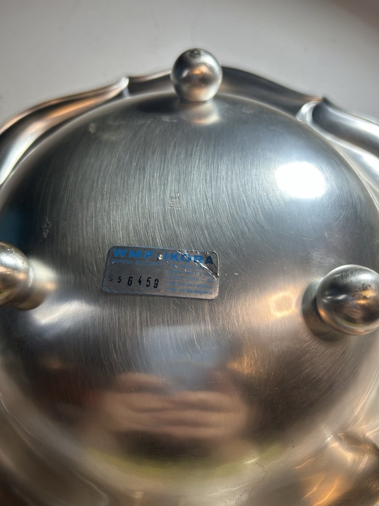 Vtg 70's WMF IKORA Flower Shaped Silver Plated Footed Serving Bowl