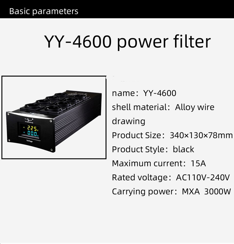HiFi Power Filter Eu Plug Power Noise Filter Amplifier Power Conditioner Outlets