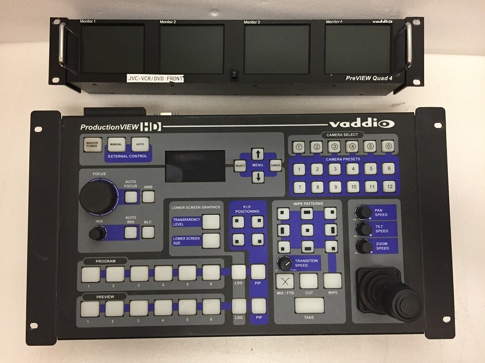 Vaddio ProductionView HD Camera Switch Control Console W / PREVIEW QUAD 4