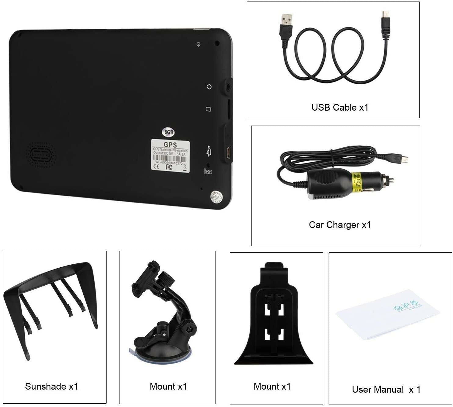 7 INCH Portable Truck Navigator CAR GPS Navigation 8GB 256MB free MAP US Canada