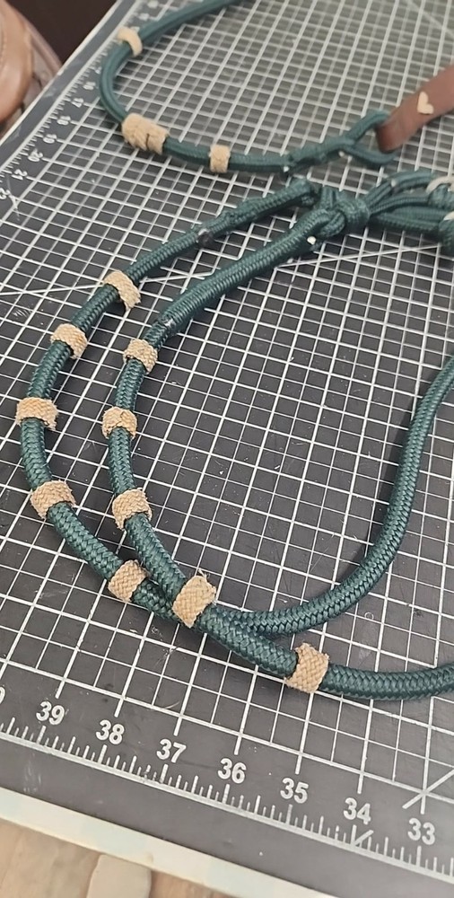 7ft nylon split reins with leather