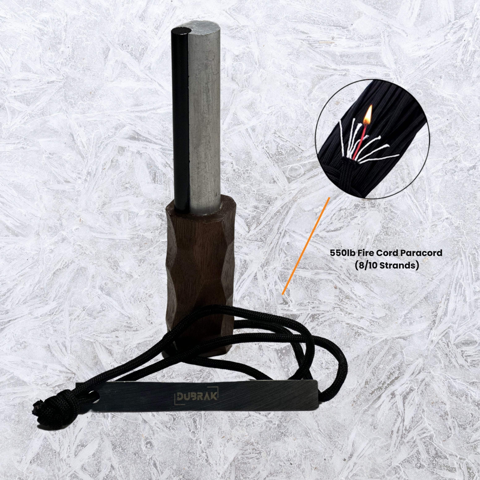 Dubrak Heavy-Duty Magnesium Fire Starter Ferro Rod for Camping