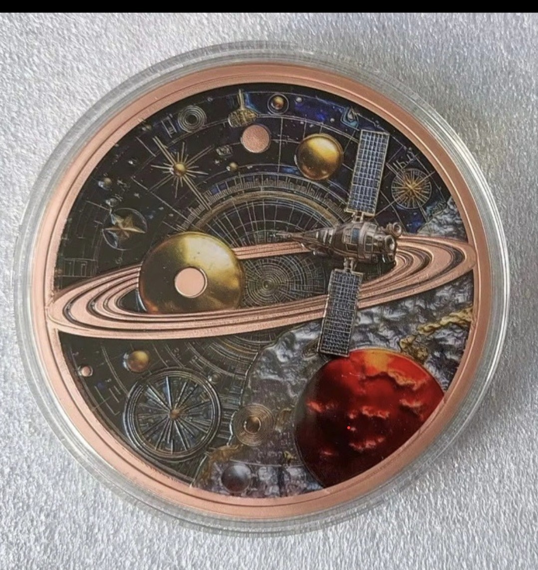 10 Oz Fine Copper .999 Space Universe Colorized In CAPSULE PRESALE
