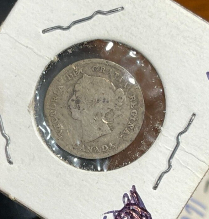 1889 Canada 5 Cents Silver Coin