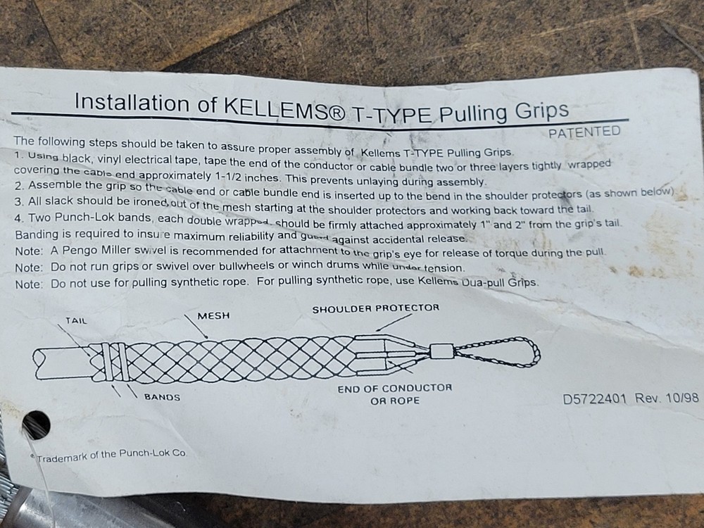Hubbell 033041088 Kellems Pulling Grips Overhead Flexible 2.50-2.99"