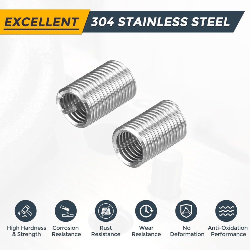 100pcs Wire Thread Inserts M3 x 0.5 x 3D Metric Helical Threaded Sleeve