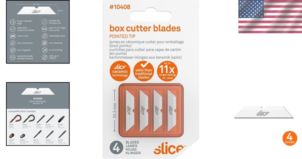 Ceramic Cutting Blade 10408 - Finger-Friendly & Perfect for Thin Materials