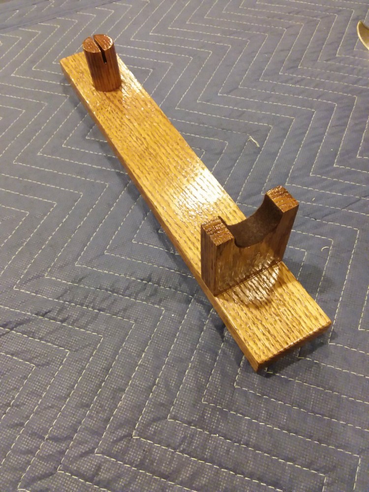BOWIE KNIFE DISPLAY STAND, SOLID NORTHERN RED OAK, HAND MADE IN U.S.A.
