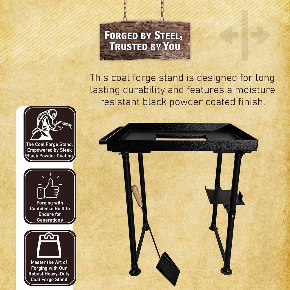 Coal Forge Stand & fire Pot Blacksmith Forge kit- Forge Starter kit Tool kit