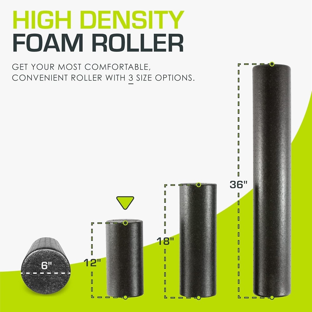 Durable 12-Inch High Density Foam Roller - Essential for Flexibility & Recovery