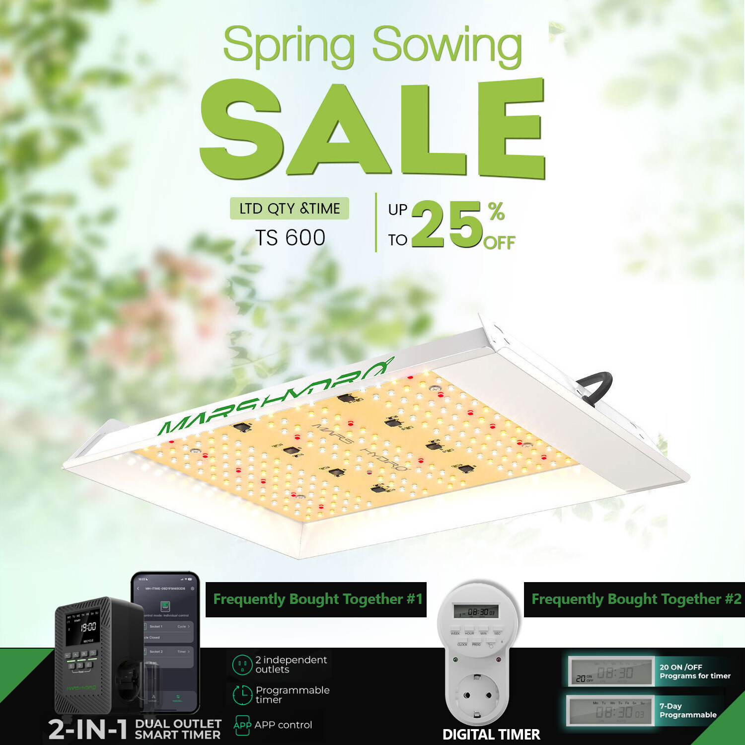 Mars Hydro TS 1000 600 2000 3000 LED Grow Light Full Spectrum for Grow Tent Kit