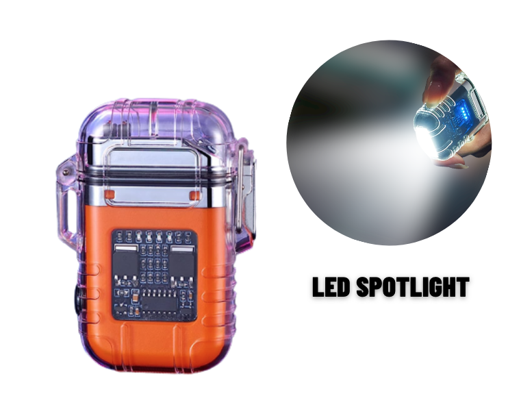 Transparent Waterproof Plasma Arc electric lighter Rechargeable Windproof new