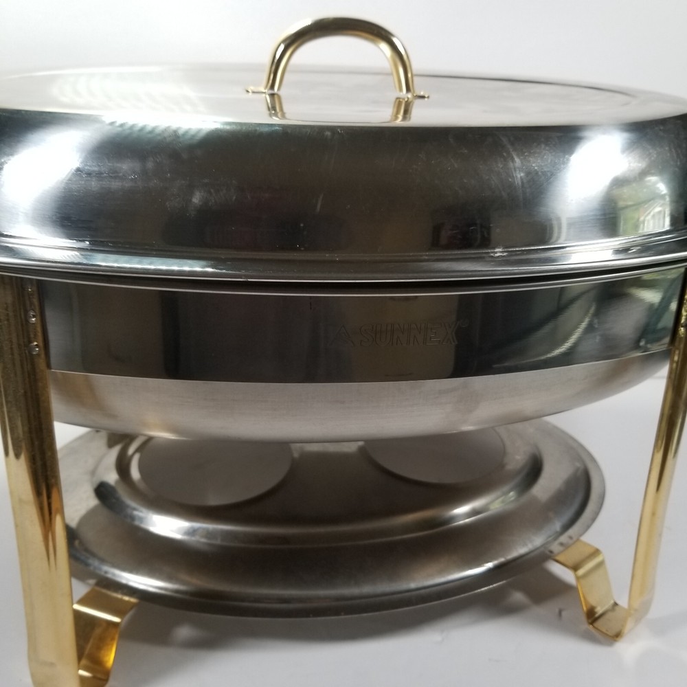 Sunnex Footed Chafing Dish Buffet Server Warming Tray Double Burner 18" x 12"