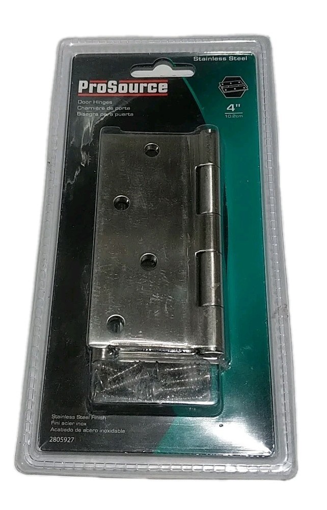 ProSource 4x4)" RESIDENTIAL DOOR HINGE, STEEL, Silver 2Pc Set