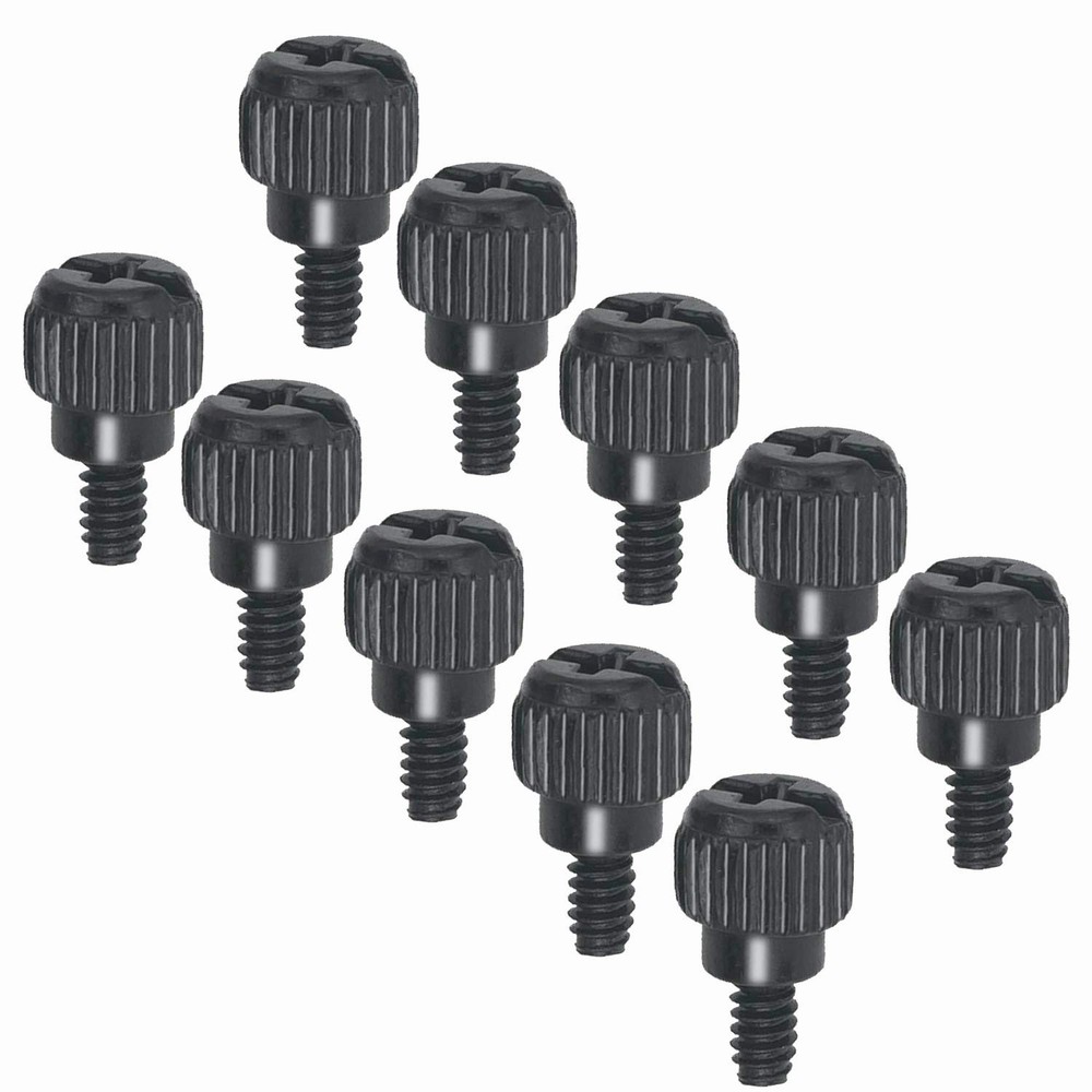 Philips Black Thumb Screws 6-32 Thread - 10 Pack for Easy Computer Fixes