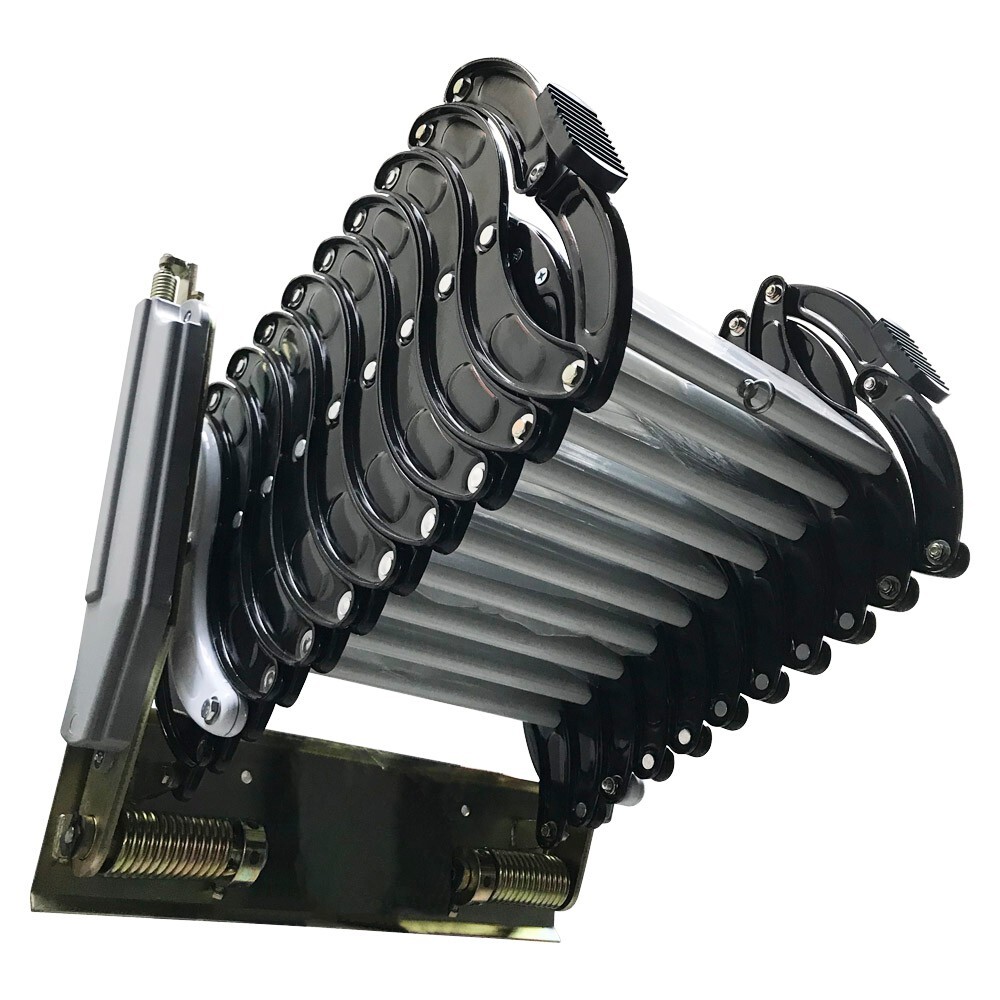 Folding Loft Ladder Stairs Attic Loft Pull Down Ladder Wall Mounted Black