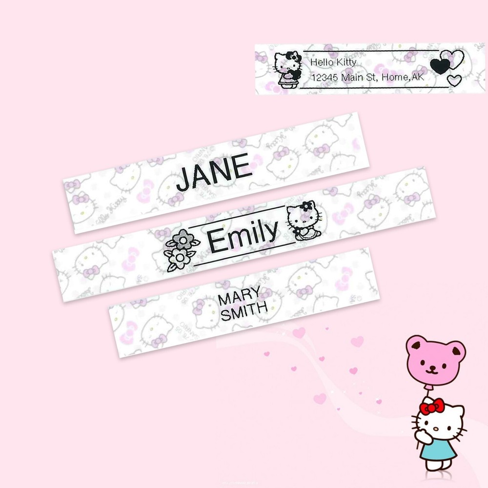 10 Hello Kitty Personalized Labels in KT label