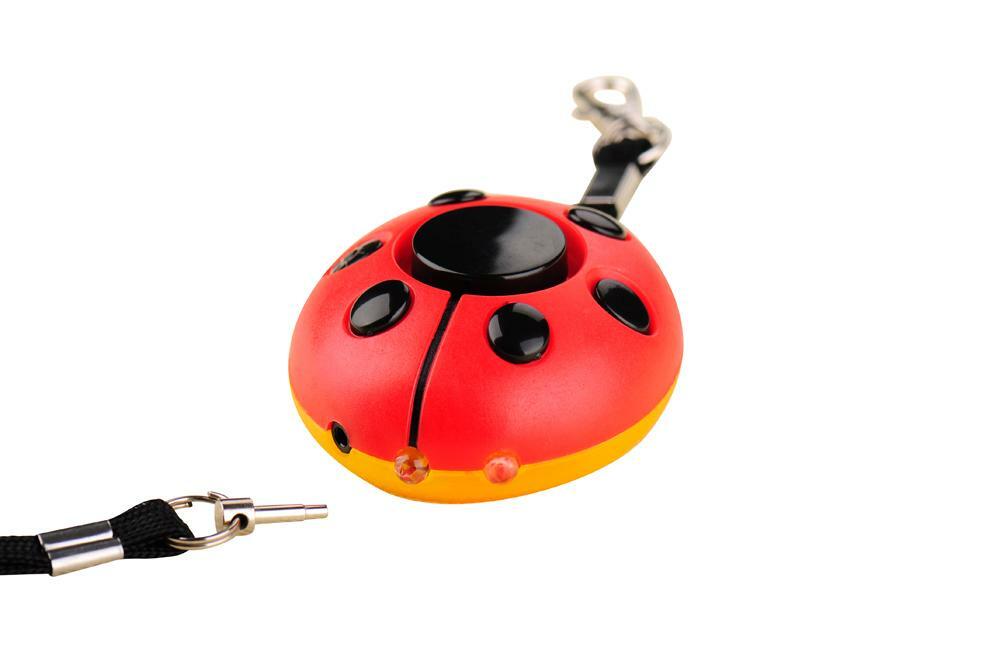 Attack120dB Security Alarm LED Portable Personal Beetle Ladybug with Key Chain